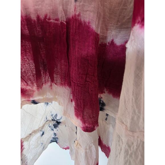 METROWEAR Red Blue White Tye Dye NEW Hippie Boho Festival Maxi Skirt SZ L - Picture 3 of 12